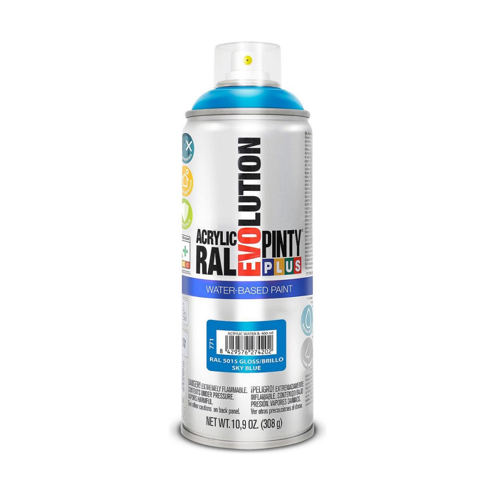 Peinture en spray Pintyplus Evolution RAL 5015 Base d'eau Sky Blue 400 ml