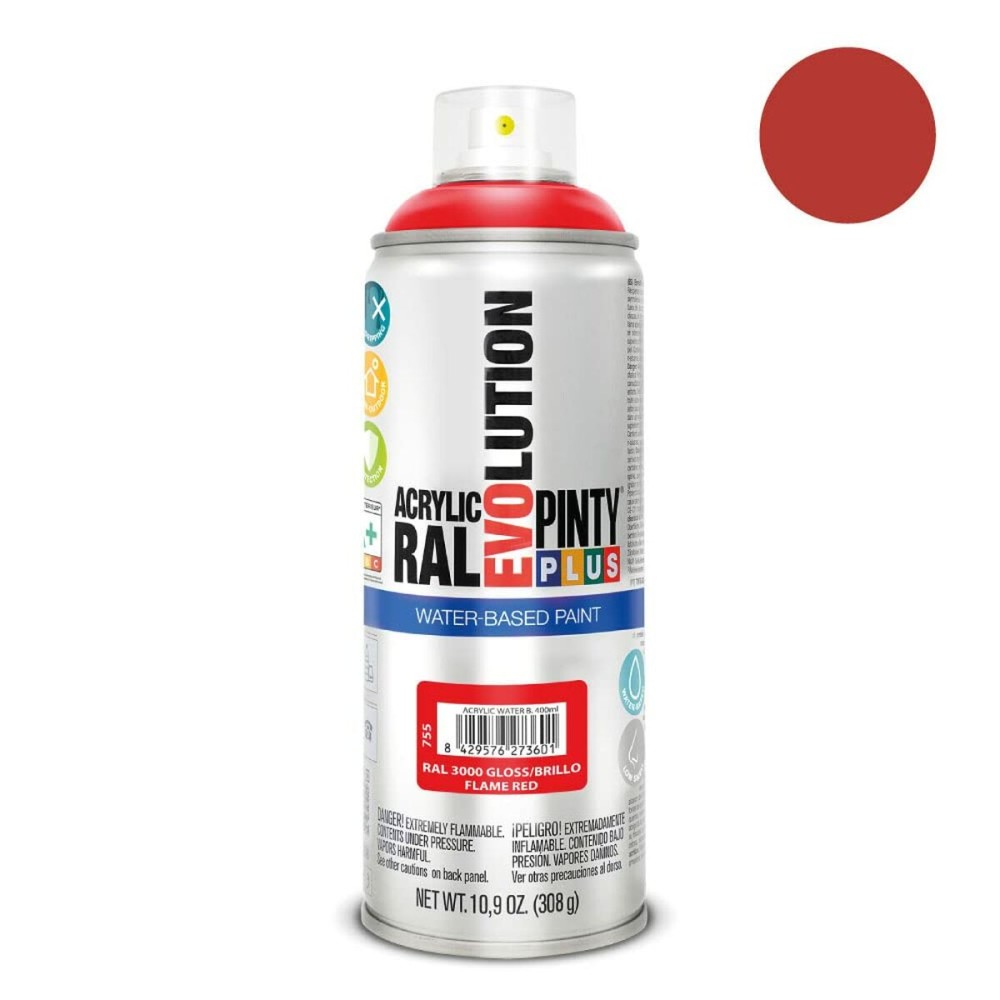 Spray paint Pintyplus Evolution RAL 3000 Water based Flame Red 400 ml