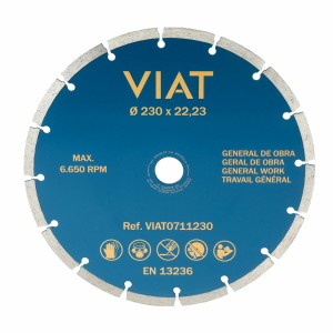 Disque de coupe Viat 0711230 Maçonnerie/travaux Sec Ø 230 x 3 x 22,2 mm