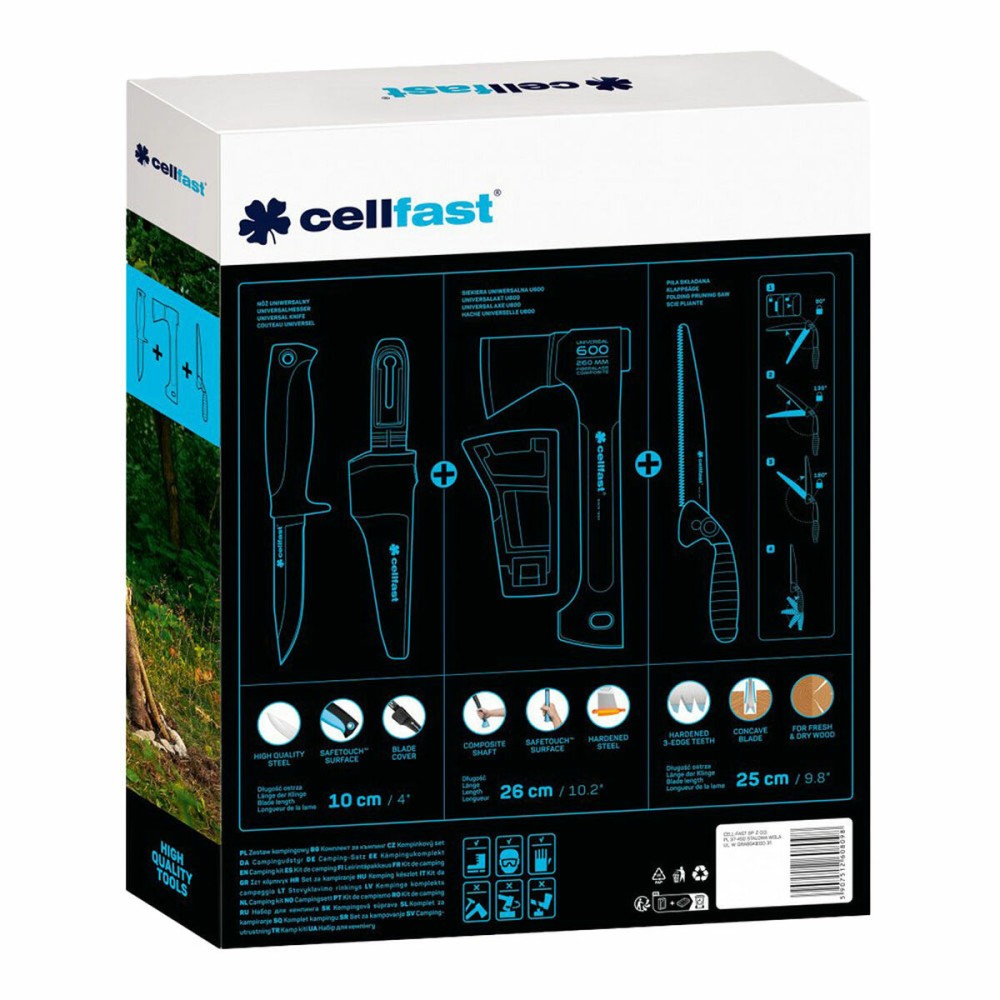 Set d'outils Cellfast Ideal Pro Acier De Camping 3 Pièces