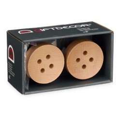 Hangers Brown Wood Buttons Set 2 Pieces (6 Units)