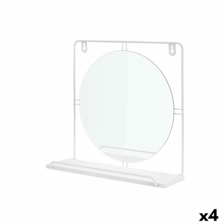 Miroir mural Blanc Métal Bois MDF 33,7 x 30 x 10 cm (4 Unités)