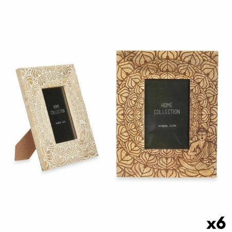 Fotorahmen Weiß Braun Mango-Holz Buddha 20 x 25 x 1,5 cm (6 Stück)