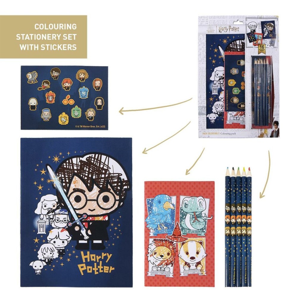 Stationery Set Harry Potter Blue 16 Pieces