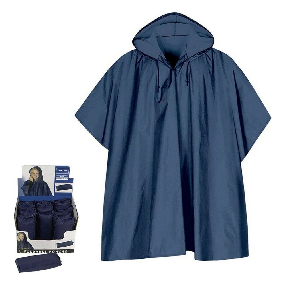 Regenmantel Poncho Blau (Einheitsgröße)