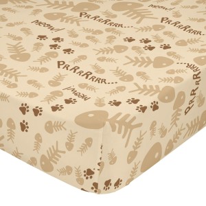 Fitted sheet HappyFriday MR FOX Beige Multicolour 60 x 120 x 14 cm