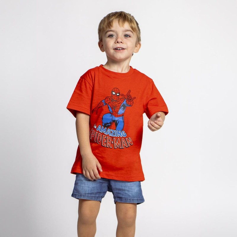 Child's Short Sleeve T-Shirt Spider-Man Orange