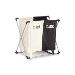 Panier à linge Kipit WR4218P Blanc Noir Métal 60 x 34 x 56 cm Double (6 Unités)