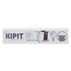 Panier à linge Kipit WR4218P Blanc Noir Métal 60 x 34 x 56 cm Double (6 Unités)