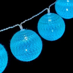 Guirlande de boules LED Turquoise 2 m 3,5 x 3,5 x 200 cm (18 Unités)