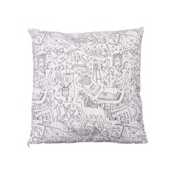 Coussin Blanc Noir 43 x 13 x 43 cm Pour peindre (6 Unités)