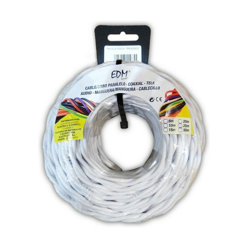 Cable EDM 2 x 1 mm White 5 m