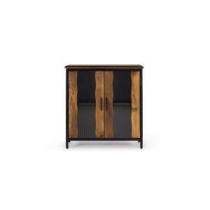 Buffet Alexandra House Living Noir Métal Bois de manguier 87 x 90 x 37 cm