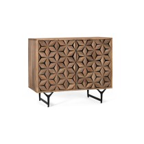 Sideboard Alexandra House Living Black Natural Metal Mango wood 90 x 76 x 40 cm