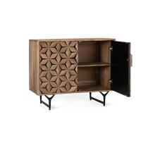 Sideboard Alexandra House Living Black Natural Metal Mango wood 90 x 76 x 40 cm