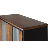 Buffet Alexandra House Living Noir Métal Bois de manguier 87 x 90 x 37 cm