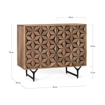 Sideboard Alexandra House Living Black Natural Metal Mango wood 90 x 76 x 40 cm