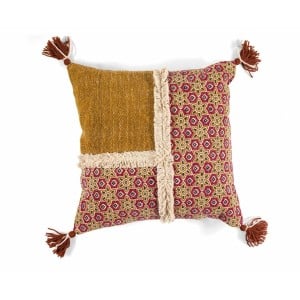 Cushion Alexandra House Living KASSIA Beige Maroon Mustard 45 x 10 x 45 cm