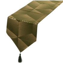 Chemin de Table Alexandra House Living Vert Doré Textile 30 x 180 x 1 cm