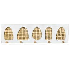 Portemanteau Alexandra House Living Jaune Blanc Bois 60 x 17 x 4 cm 5 Crochets