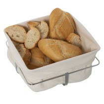 Breadbasket Alexandra House Living White Metal Cloth 22 x 10 x 22 cm