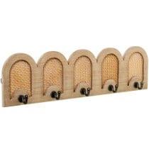 Wall mounted coat hanger Alexandra House Living Brown Wood Metal Rattan 60 x 16 x 5 cm 5 Hangers