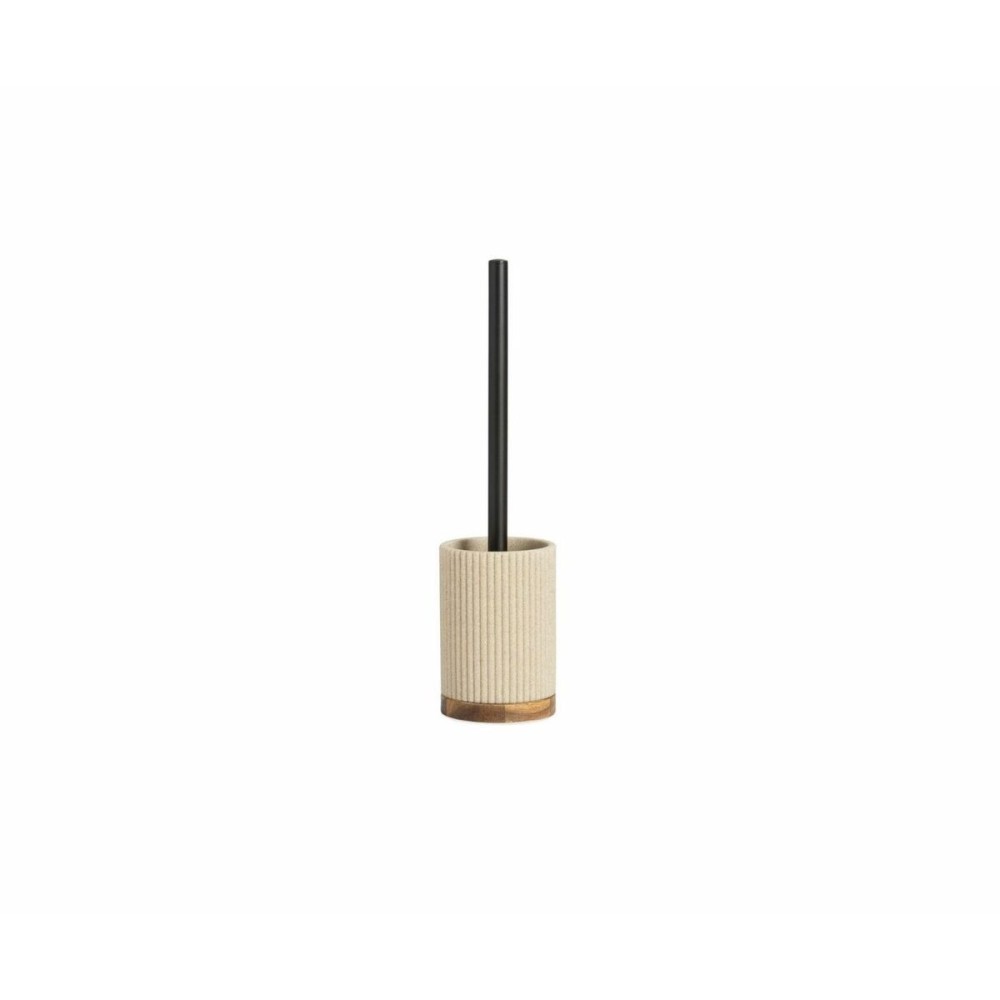 Toilet Brush Alexandra House Living Black Beige Natural Nylon Stainless steel Polyresin Acacia TPR 22 x 4,5 x 35 cm