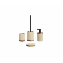 Toilet Brush Alexandra House Living Black Beige Natural Nylon Stainless steel Polyresin Acacia TPR 22 x 4,5 x 35 cm