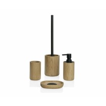 Toilet Brush Alexandra House Living Black Beige Stainless steel oak wood 10 x 39 x 10 cm