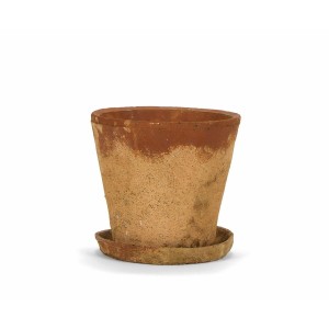 Pot avec sous-pot Alexandra House Living Marron Ciment Rustique 20 x 18 x 20 cm