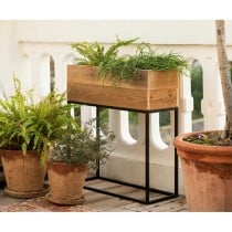 Planter with stand Alexandra House Living Brown Black Metal Recycled Wood 21 x 60 x 55 cm