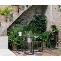 Planter with stand Alexandra House Living Black Silver Metal 60 x 24 x 24 cm