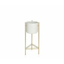 Pot de fleurs avec support Alexandra House Living Blanc Doré Métal 27 x 65 x 27 cm