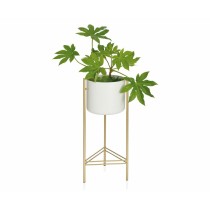 Pot de fleurs avec support Alexandra House Living Blanc Doré Métal 27 x 65 x 27 cm