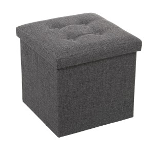 Pouf Alexandra House Living Gris Polyester Textile 38 x 38 x 38 cm Pliable