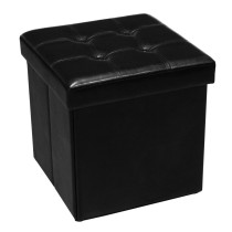 Pouf Alexandra House Living Noir Cuir Synthétique 45 x 45 x 45 cm Pliable