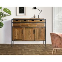 Anrichte Alexandra House Living natürlich Metall Teakholz Mango-Holz 140 x 110 x 40 cm