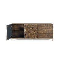 Anrichte Alexandra House Living Gold natürlich Metall Mango-Holz 190 x 77 x 40 cm