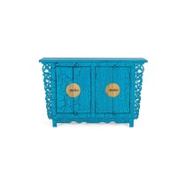 Buffet Alexandra House Living Bleu Bois de manguier 132 x 84 x 40 cm