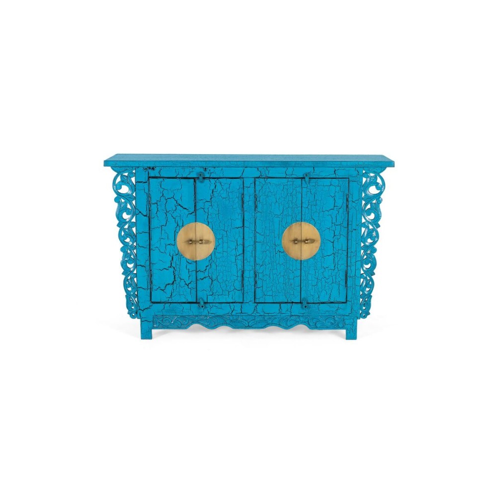 Buffet Alexandra House Living Bleu Bois de manguier 132 x 84 x 40 cm