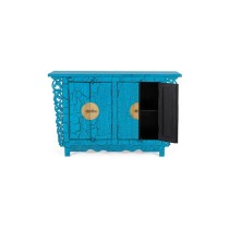 Buffet Alexandra House Living Bleu Bois de manguier 132 x 84 x 40 cm