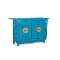 Buffet Alexandra House Living Bleu Bois de manguier 132 x 84 x 40 cm