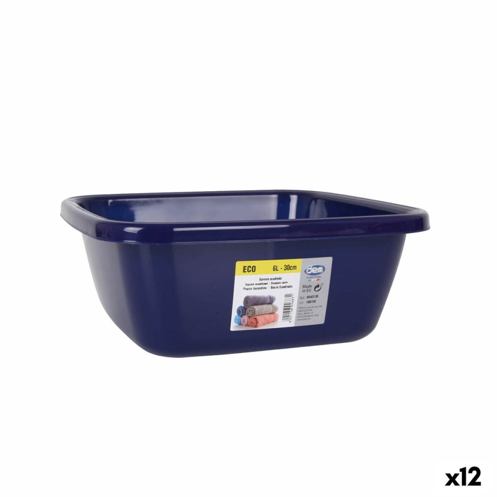 Bassine Dem Eco Bleu Carré 6 L 29 x 29 x 12 cm (12 Unités)