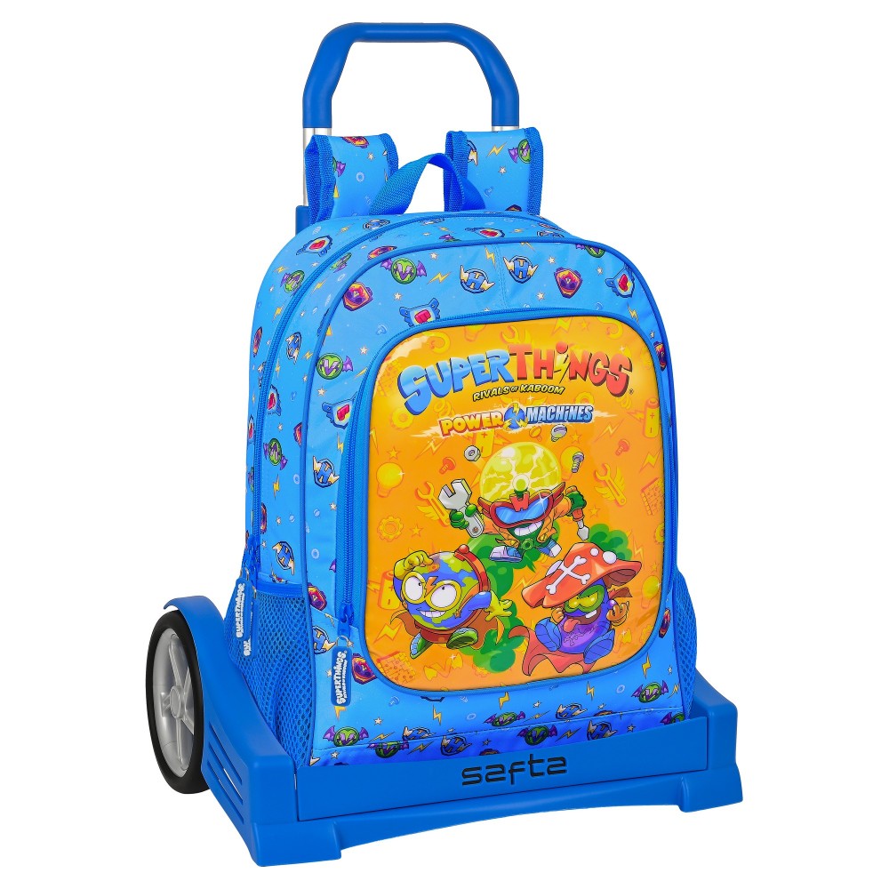 School Rucksack with Wheels SuperThings Serie 7 Blue Multicolour 14 L