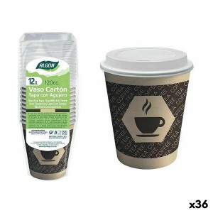 Set of glasses Algon Cardboard Coffee 12 Pieces 120 ml (36 Units)