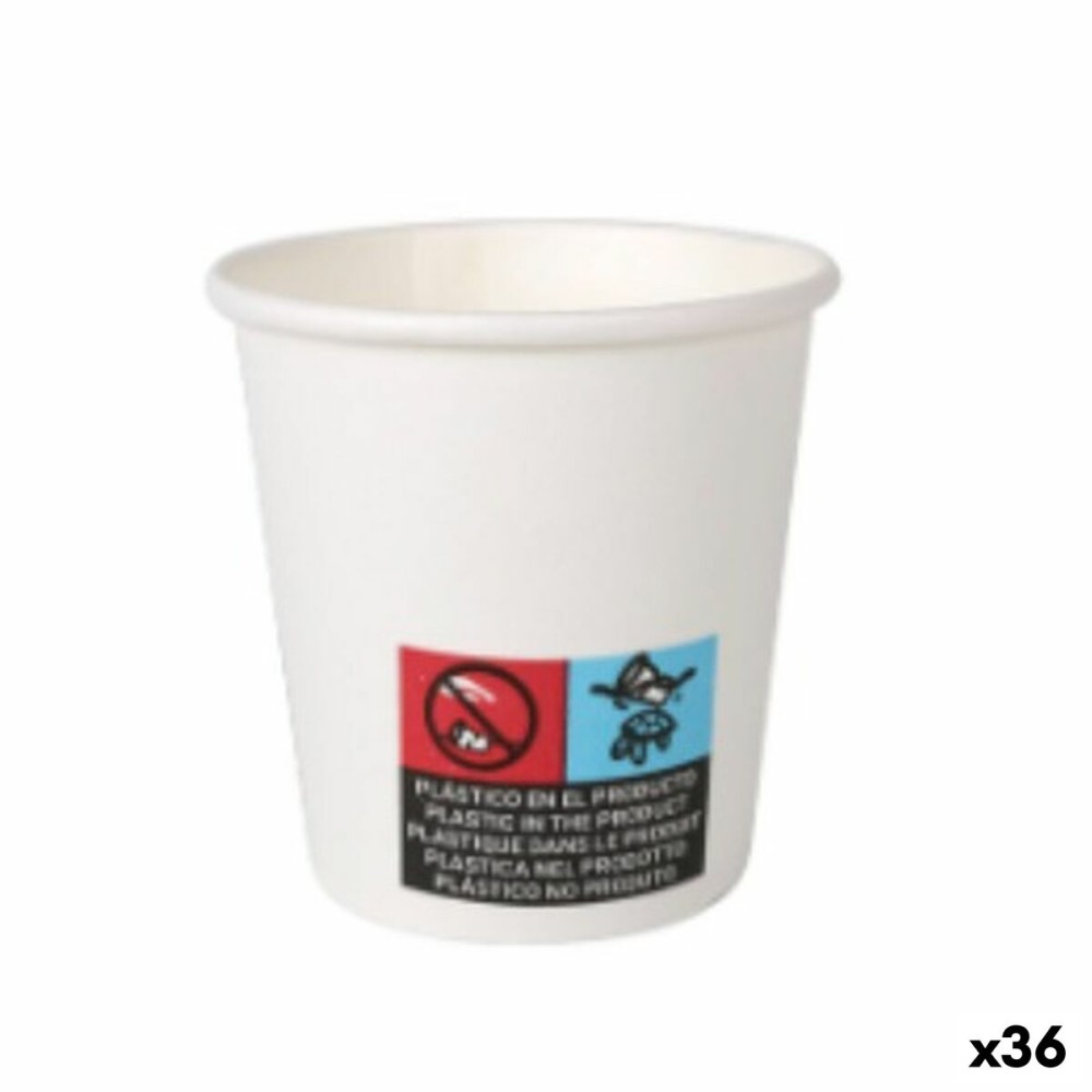 Set de Verres Algon Carton Produits à usage unique Blanc 36 Unités 80 ml (30 Pièces)