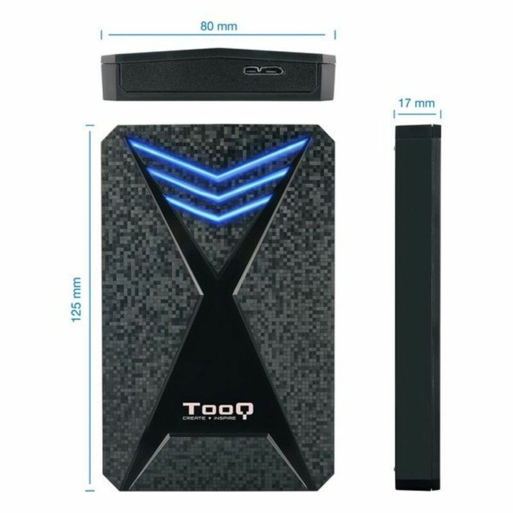 Gehäuse für die Festplatte TooQ TQE-2550BL 2,5" USB 3.0 Blau Schwarz 2,5"