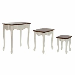 Set mit 3 Tischen DKD Home Decor Weiß Braun 60 x 40 x 66 cm