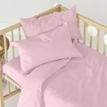 Drap housse HappyFriday BASIC KIDS Rose clair 60 x 120 x 14 cm