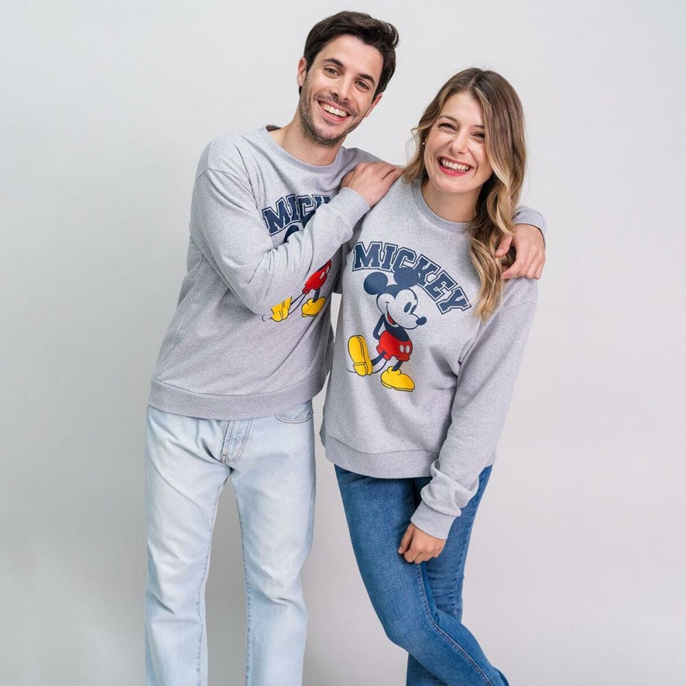 Unisex Sweater ohne Kapuze Mickey Mouse Grau